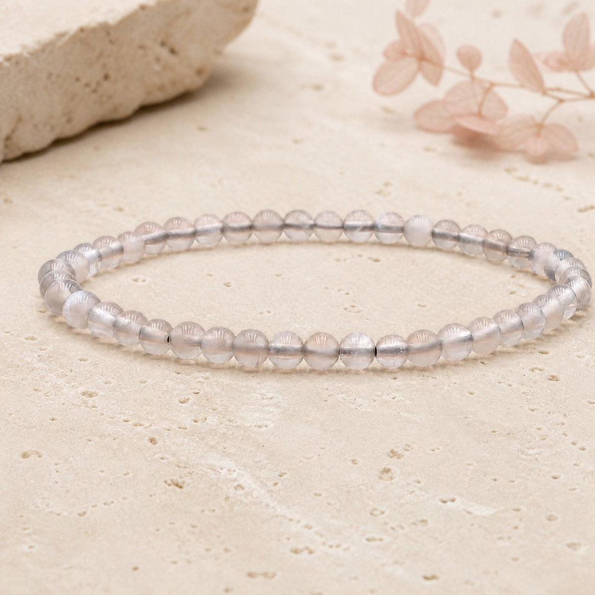Bracelet Pierre de Lune Grise 4 mm – Constance Paisible