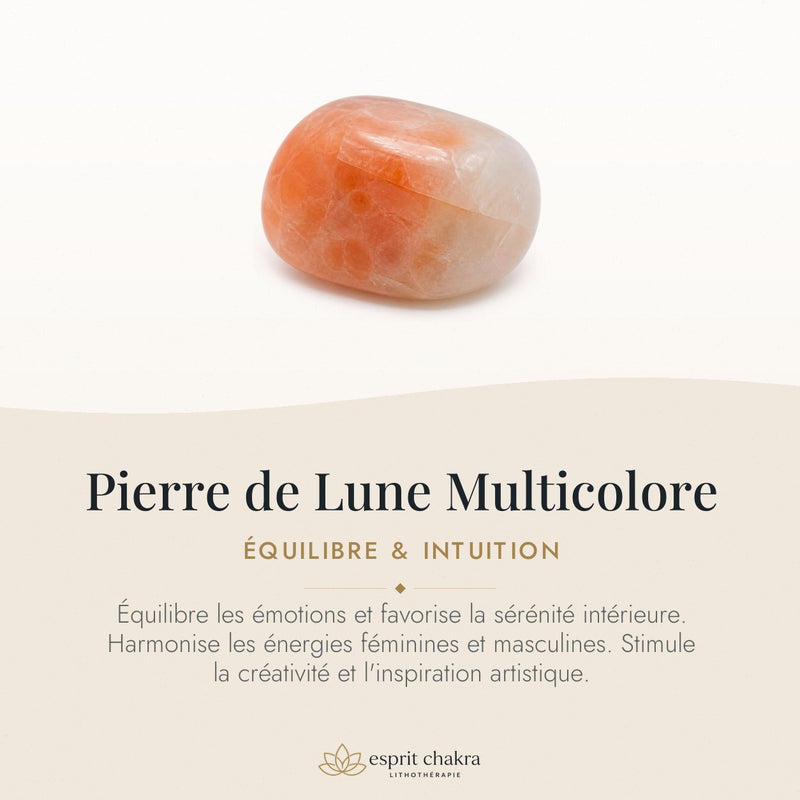 Bracelet Pierre de Lune Multicolore 6 mm – Écoute Intime