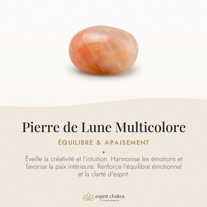 Bracelet Pierre de Lune Multicolore 6 mm – Persévérance Sereine