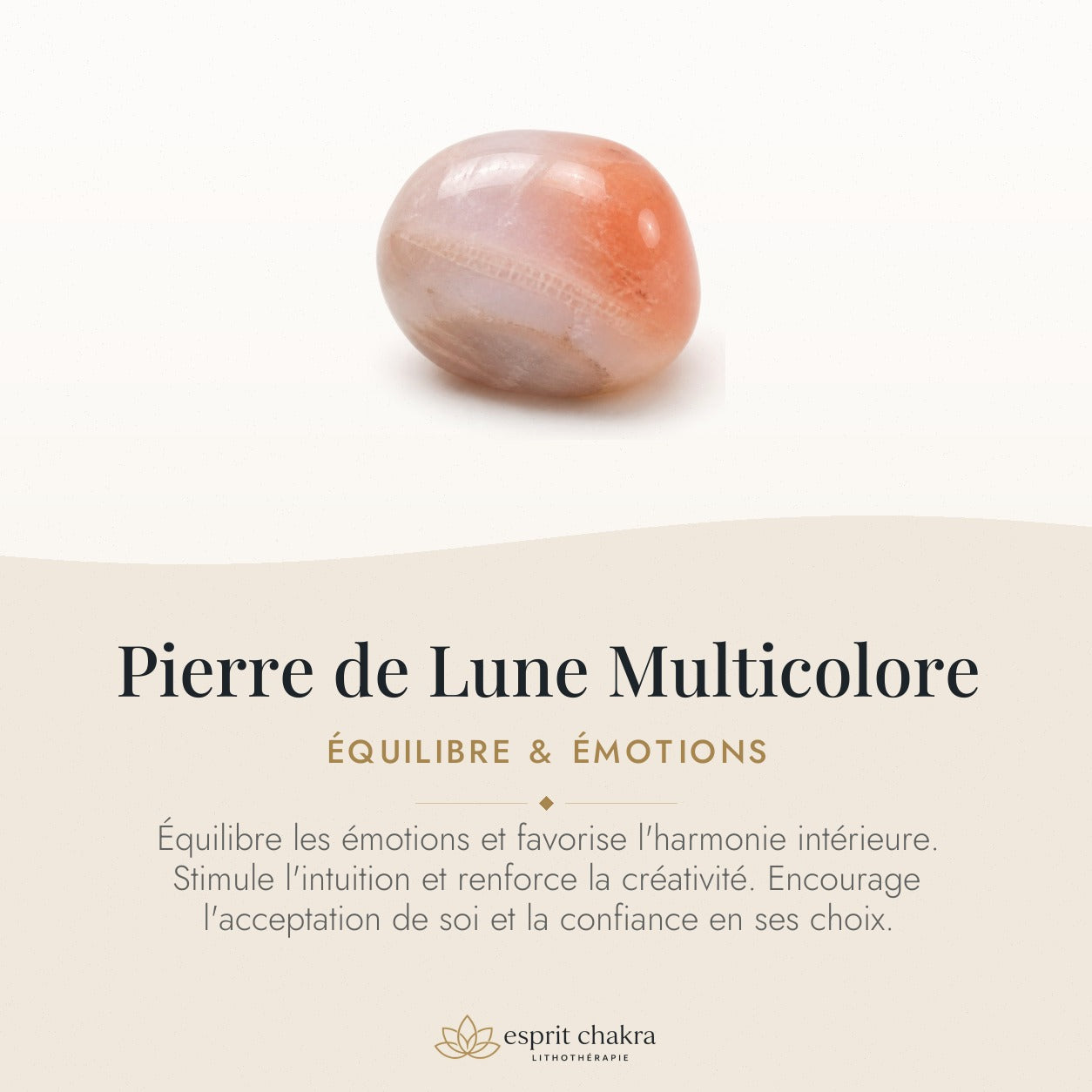 Bracelet Pierre de Lune Multicolore 6 mm – Ténacité Douce — vertus de la pierre