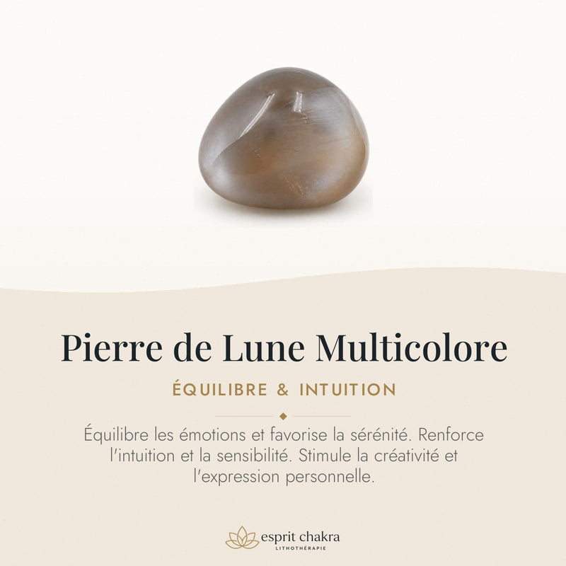 Bracelet Pierre de Lune Multicolore 8 mm – Endurance Douce