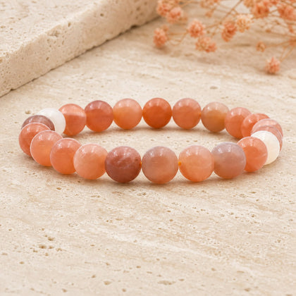 Bracelet Pierre de Lune Multicolore 8 mm – Endurance Douce