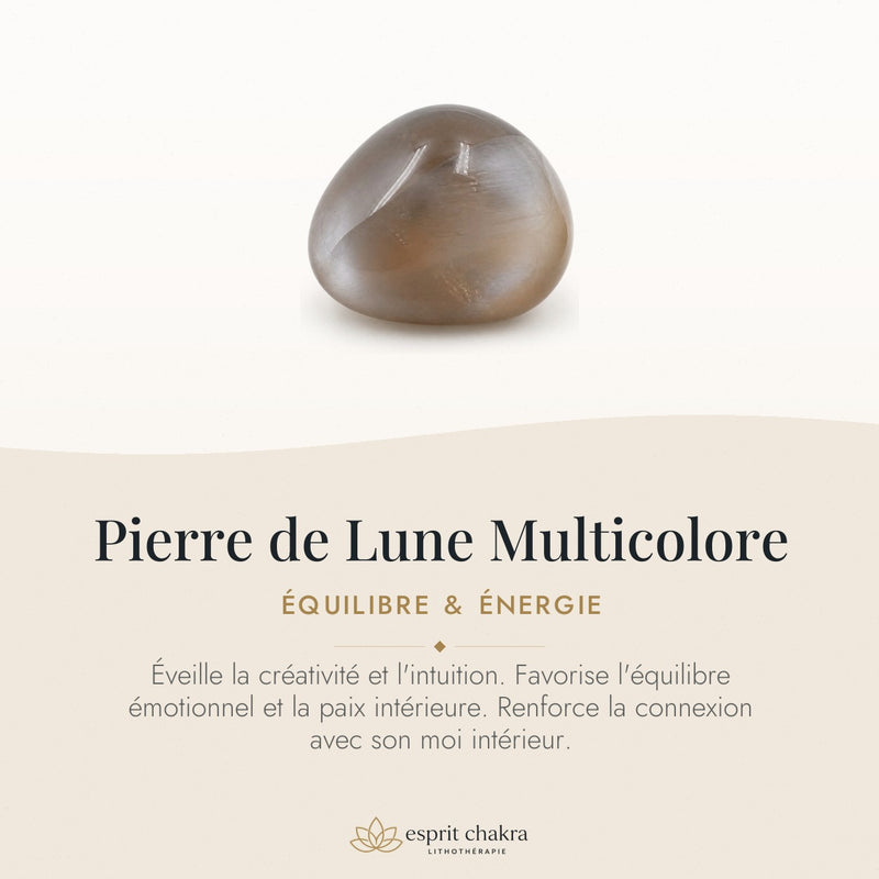Bracelet Pierre de Lune Multicolore 8 mm – Patience Douce
