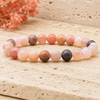 Bracelet Pierre de Lune Multicolore 8 mm – Patience Douce