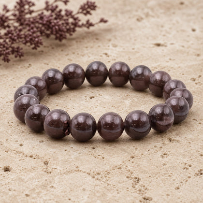 Bracelet Pierre de Lune Noire 10 mm – Intuition Nocturne