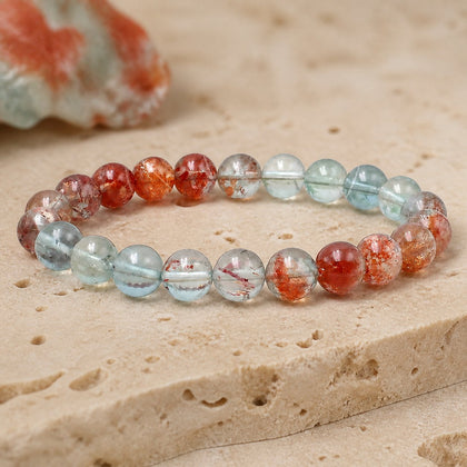 Bracelet Pierre de Soleil Multicolore 8 mm – Rayonnement Simple