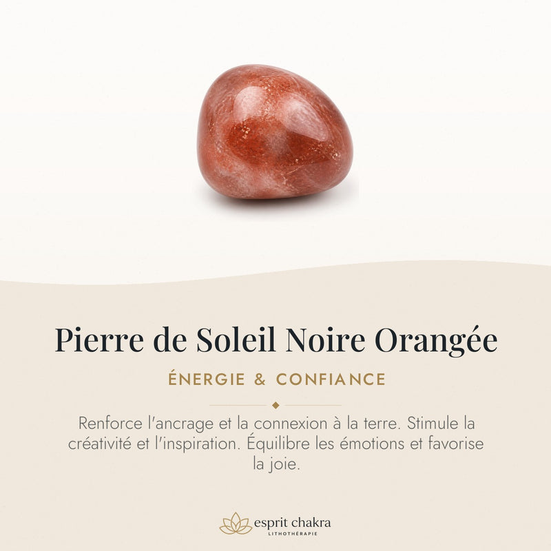 Bracelet Pierre de Soleil Noire Orangée 10 mm – Audace Confiante