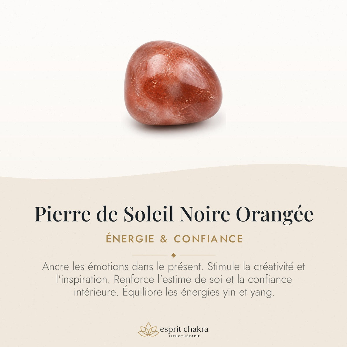 Bracelet Pierre de Soleil Noire Orangée 10 mm – Force de la Chaleur — vertus de la pierre
