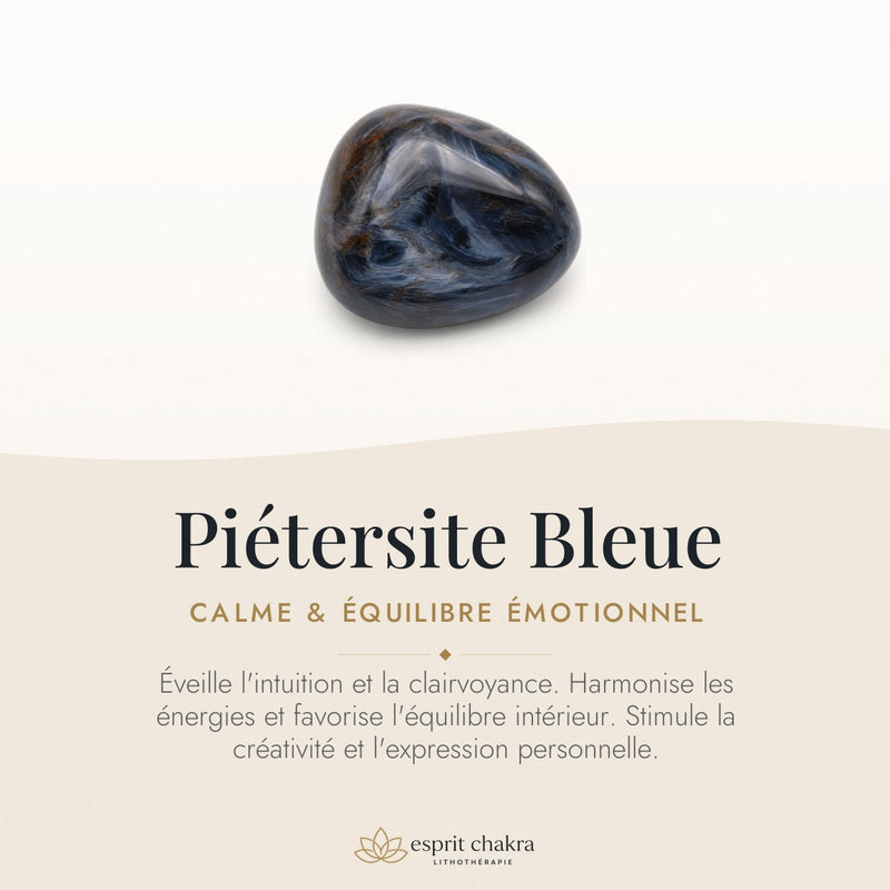 Bracelet Piétersite Bleue 8 mm – Clarté des Émotions