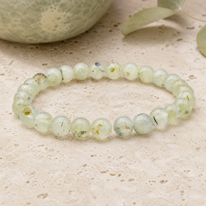 Bracelet Préhnite 6 mm – Écoute Harmonieuse