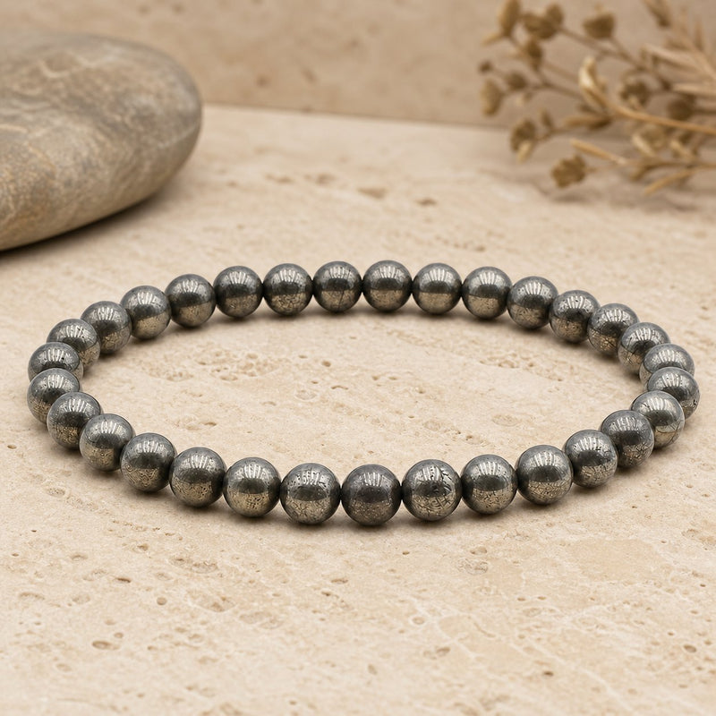 Bracelet Pyrite 6 mm – Abondance Tranquille