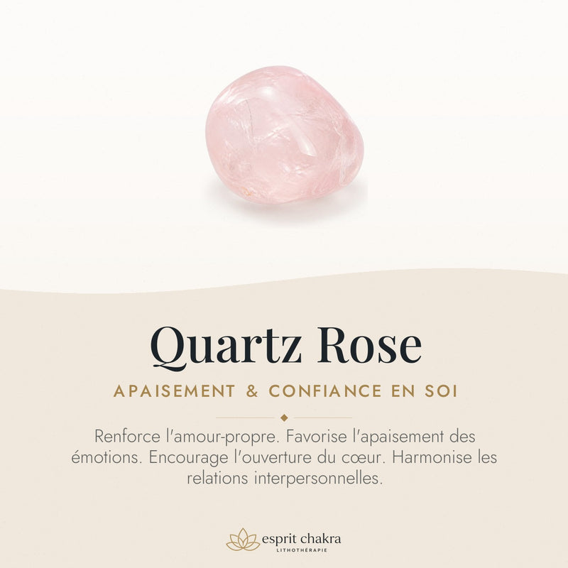 Bracelet Quartz Rose 10 mm – Apaisement du Cœur