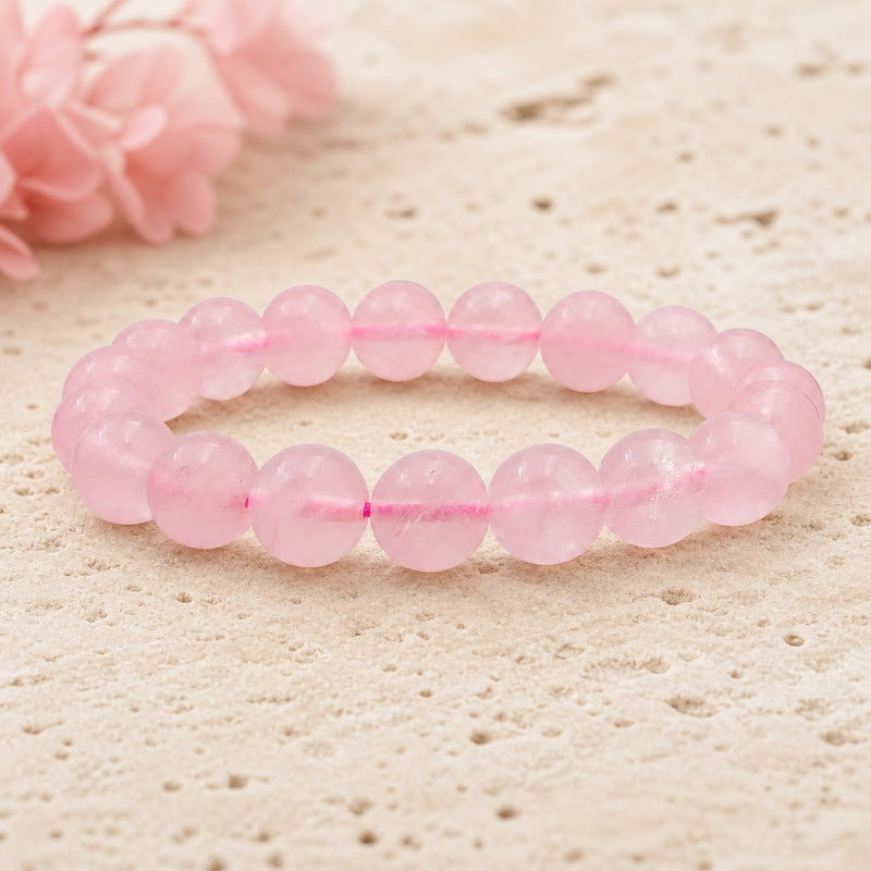 Bracelet Quartz Rose 10 mm – Apaisement du Cœur