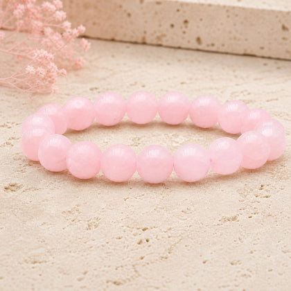 Bracelet Quartz Rose 10 mm – Douceur des Liens