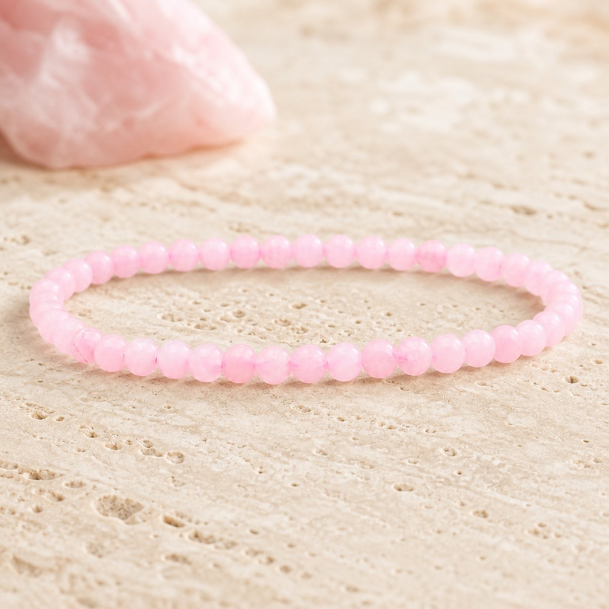 Bracelet Quartz Rose 4 mm – Tendresse envers Soi