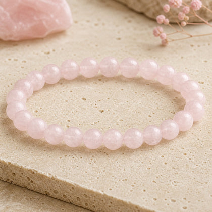 Bracelet Quartz Rose 6 mm – Attachement Chaleureux
