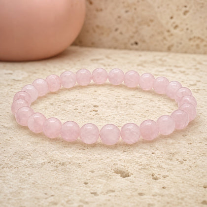 Bracelet Quartz Rose 6 mm – Bienveillance du Foyer