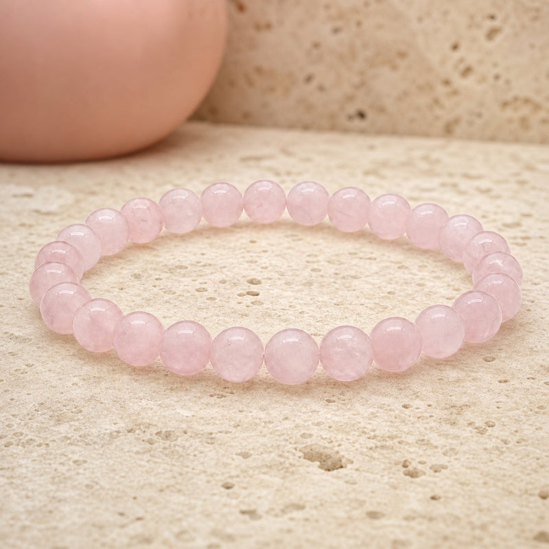 Bracelet Quartz Rose 6 mm – Bienveillance du Foyer