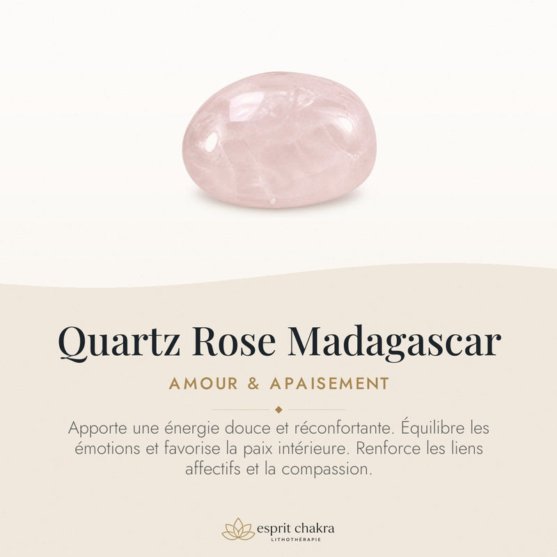 Bracelet Quartz Rose 6 mm – Élan Doux