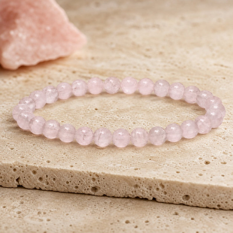 Bracelet Quartz Rose 6 mm – Élan Doux