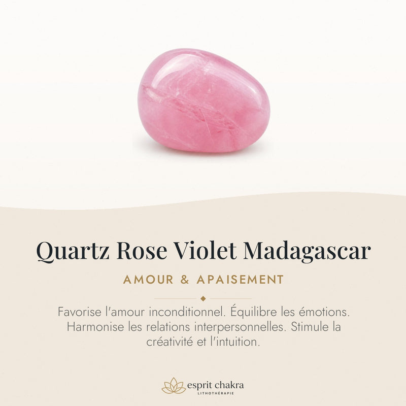Bracelet Quartz Rose 6 mm – Élan Léger