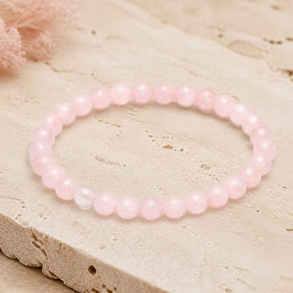 Bracelet Quartz Rose 6 mm – Élan Tranquille