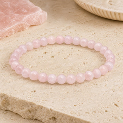 Bracelet Quartz Rose 6 mm – Tendresse Fidèle