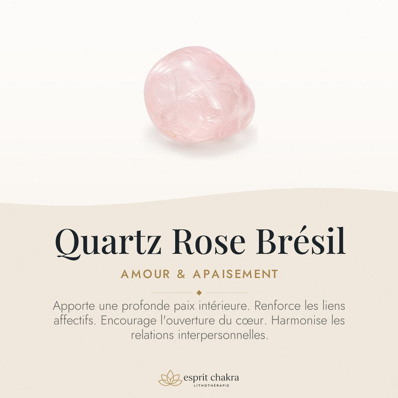 Bracelet Quartz Rose 8 mm – Élan Confiant
