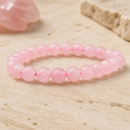 Bracelet Quartz Rose 8 mm – Élan Confiant