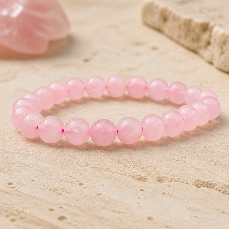 Bracelet Quartz Rose 8 mm – Élan Confiant