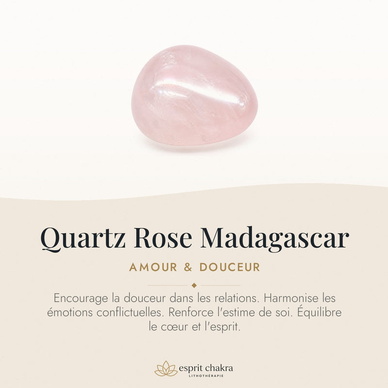 Bracelet Quartz Rose 8 mm – Élan Neuf