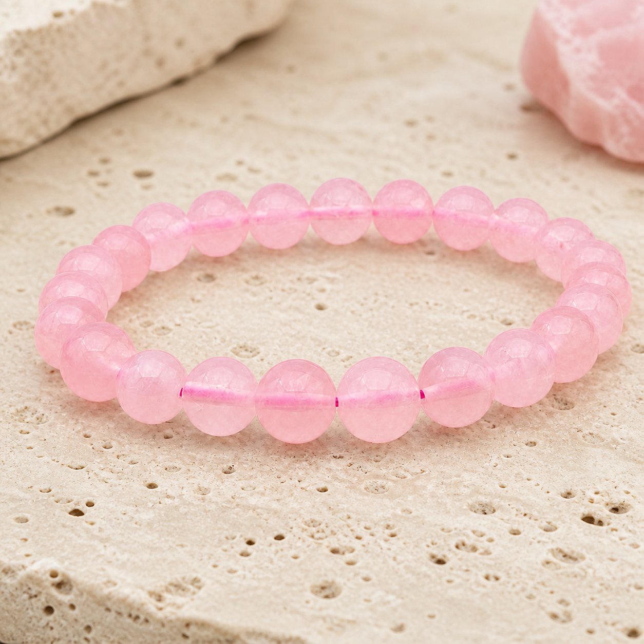 Bracelet Quartz Rose 8 mm – Envie Douce