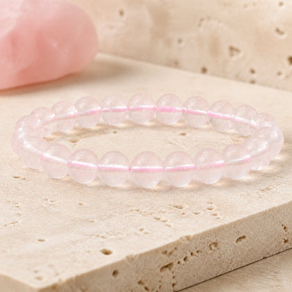 Bracelet Quartz Rose 8 mm – Envie Légère
