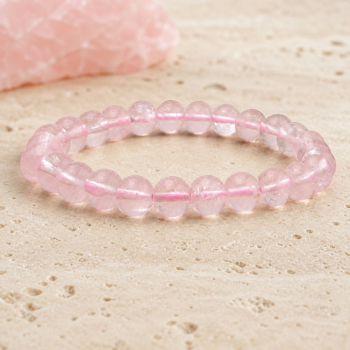 Bracelet Quartz Rose 8 mm – Joie Simple