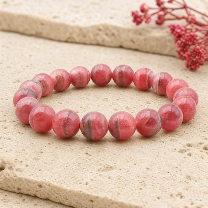 Bracelet Rhodochrosite 10 mm – Réconciliation Douce