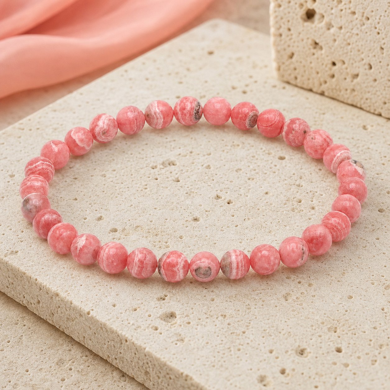 Bracelet Rhodochrosite 6 mm – Joie Paisible