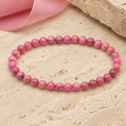 Bracelet Rhodonite 6 mm – Cœur Généreux
