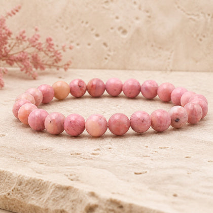 Bracelet Rhodonite 8 mm – Douceur de la Colère