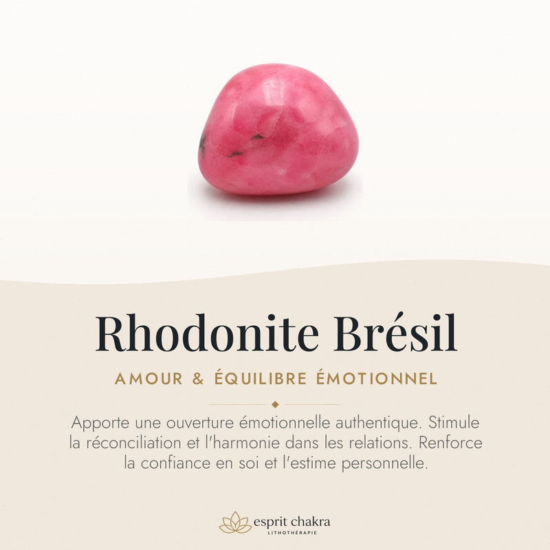 Bracelet Rhodonite 8 mm – Fantaisie Douce