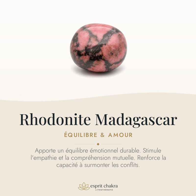 Bracelet Rhodonite 8 mm – Réconciliation Confiante