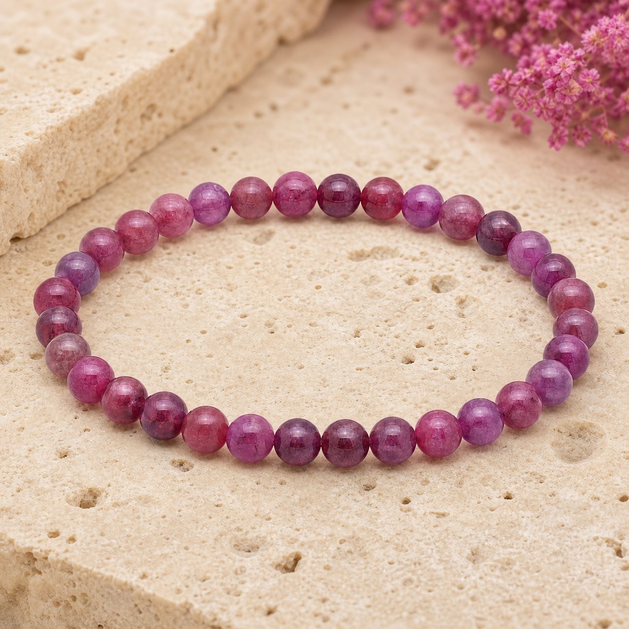 Bracelet Rubis 6 mm – Désir Audacieux
