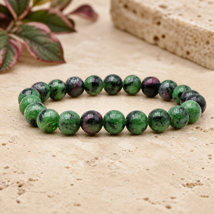 Bracelet Rubis Zoïsite 8 mm – Vigueur de l’Espérance