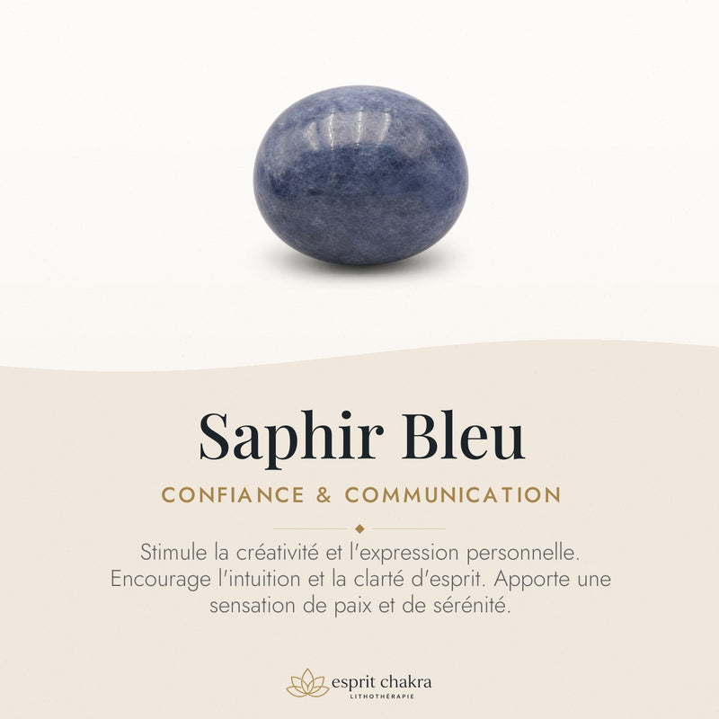 Bracelet Saphir Bleu 8 mm – Réflexion Sereine