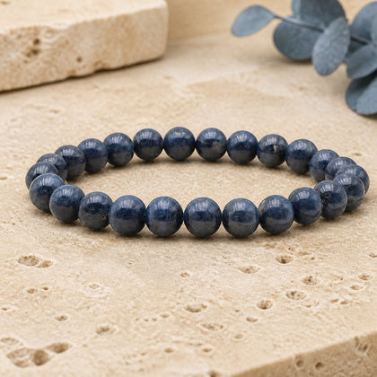Bracelet Saphir Bleu 8 mm – Réflexion Sereine