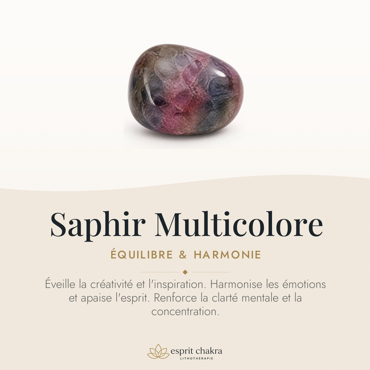 Bracelet Saphir Multicolore 6 mm – Harmonie des Talents — vertus de la pierre