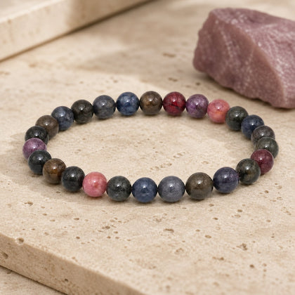Bracelet Saphir Multicolore 6 mm – Harmonie des Talents