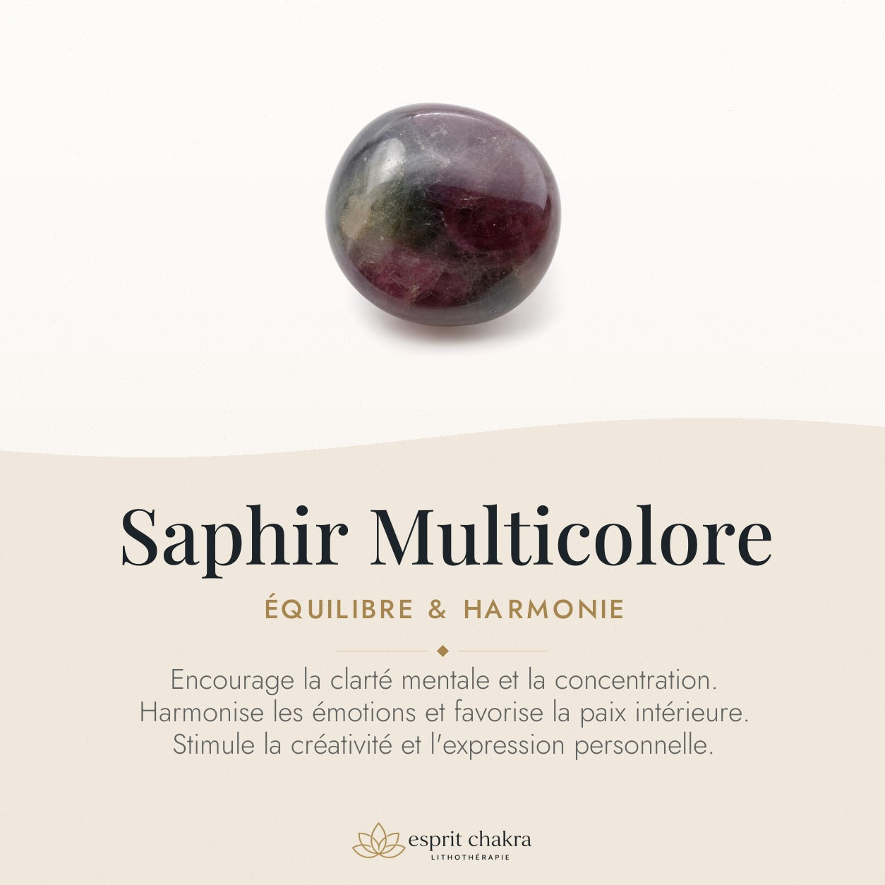 Bracelet Saphir Multicolore 8 mm – Rêve Léger — vertus de la pierre
