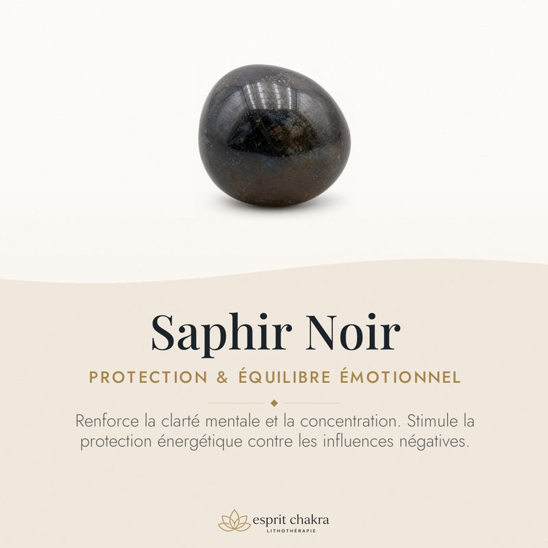 Bracelet Saphir Noir 8 mm – Songe Doux