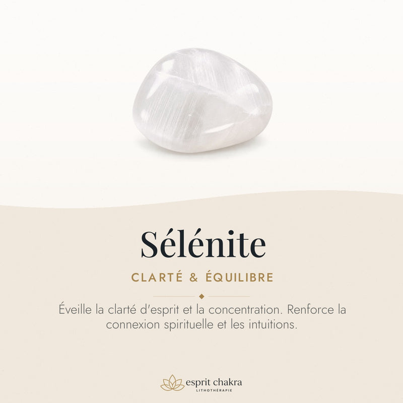 Bracelet Sélénite 6 mm – Clarté Sereine