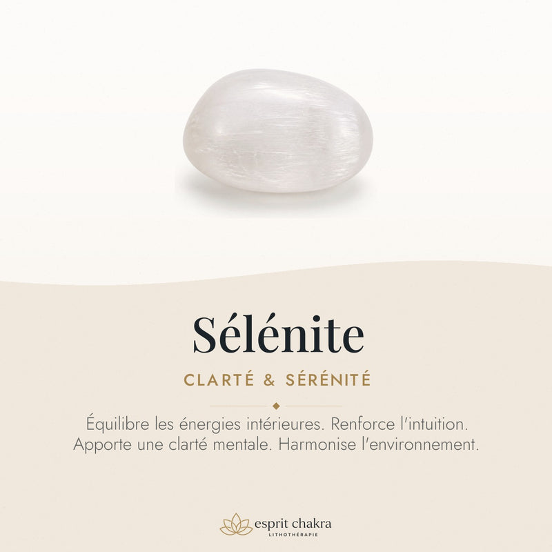 Bracelet Sélénite 6 mm – Esprit Lumineux